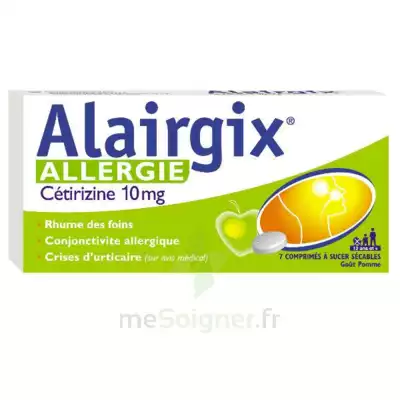 Alairgix Allergie Cetirizine 10 Mg Comprimés à Sucer Séc Plq/7 à VESOUL